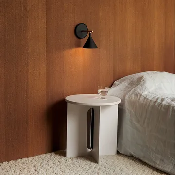 Androgyne side table - Marble black, ø42 cm, black steel stand - Audo Copenhagen
