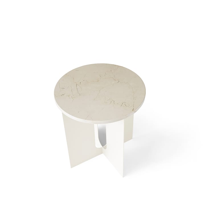 Androgyne side table - Marble ivory, ø42 cm, ivory steel stand - Audo Copenhagen
