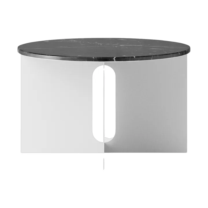 Androgyne side table - Nero Maquina marble-brushed steel, Ø65 cm - Audo Copenhagen