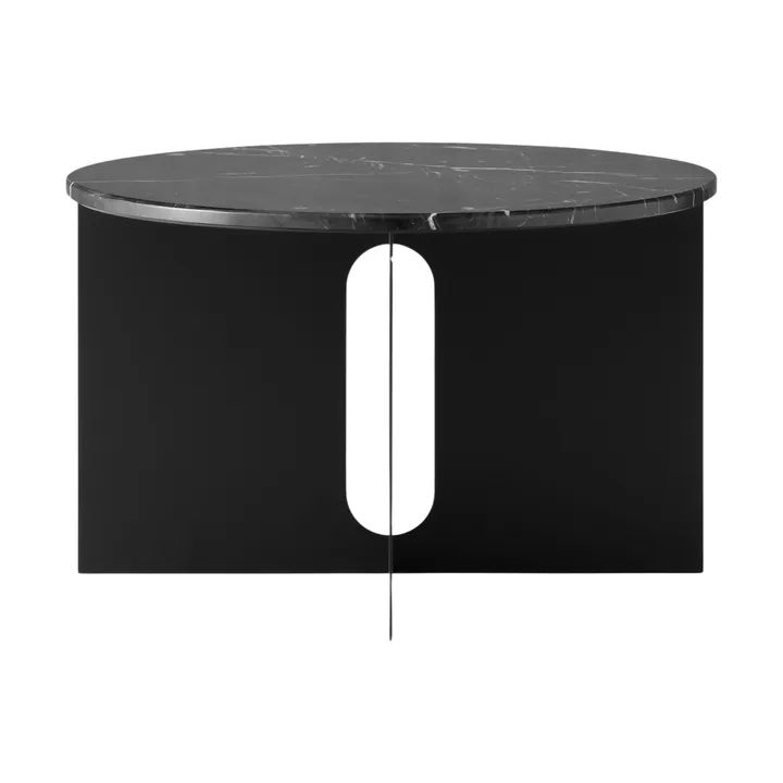 Androgyne side table - Nero Marquina marble-black steel, Ø65 cm - Audo Copenhagen