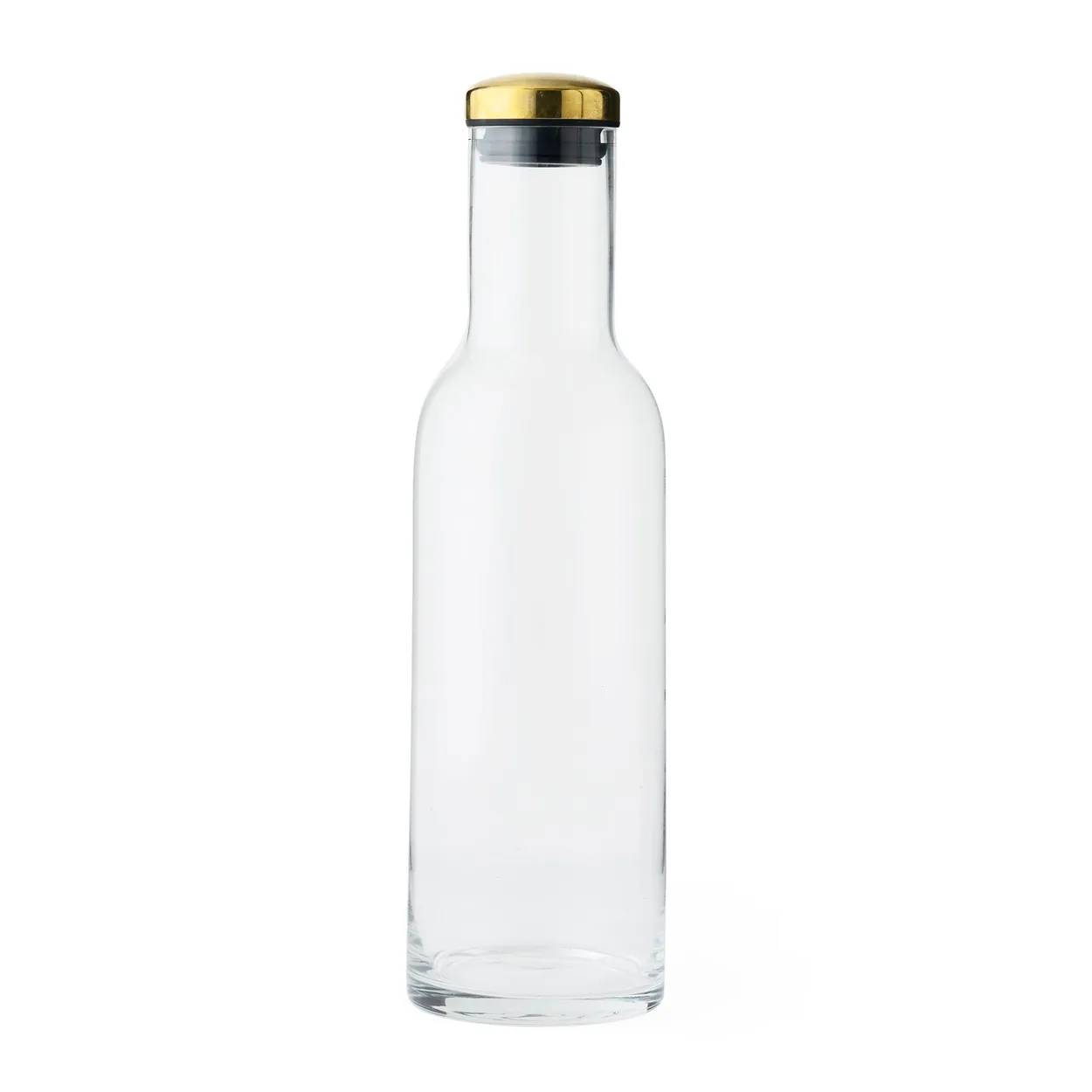 Audo Copenhagen Bottle carafe 1 l glass-brass | Scandinavian Design | Water jugs and carafes | Gold-coloured