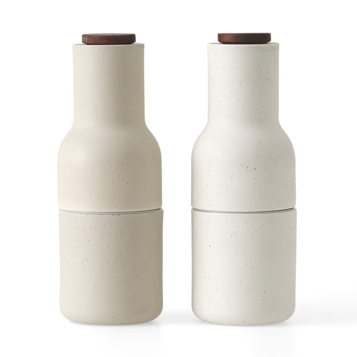 Bottle Grinder spice grinder ceramic 2-pack - Sand (walnut lid) - Audo Copenhagen