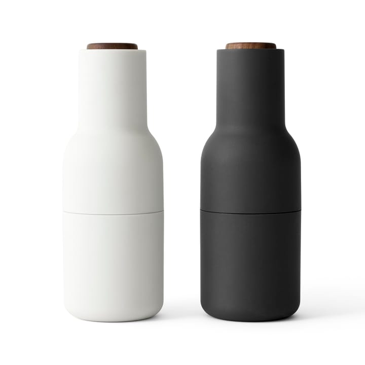 Bottle Grinder spice mill 2-pack - ash-carbon (wallnut lid)  - Audo Copenhagen