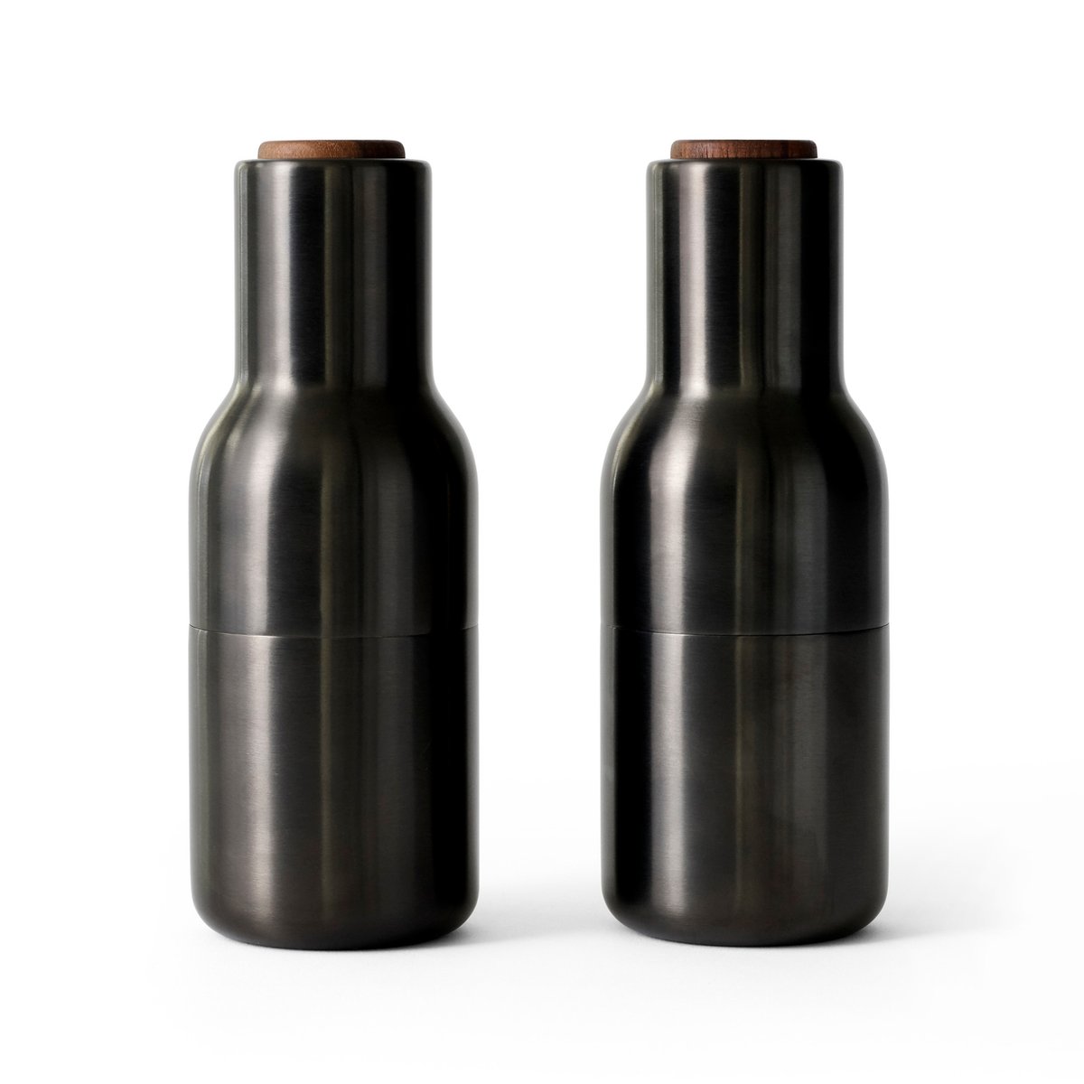 Audo Copenhagen Bottle Grinder spice mill metal 2-pack Bronzed brass (wallnut lid)