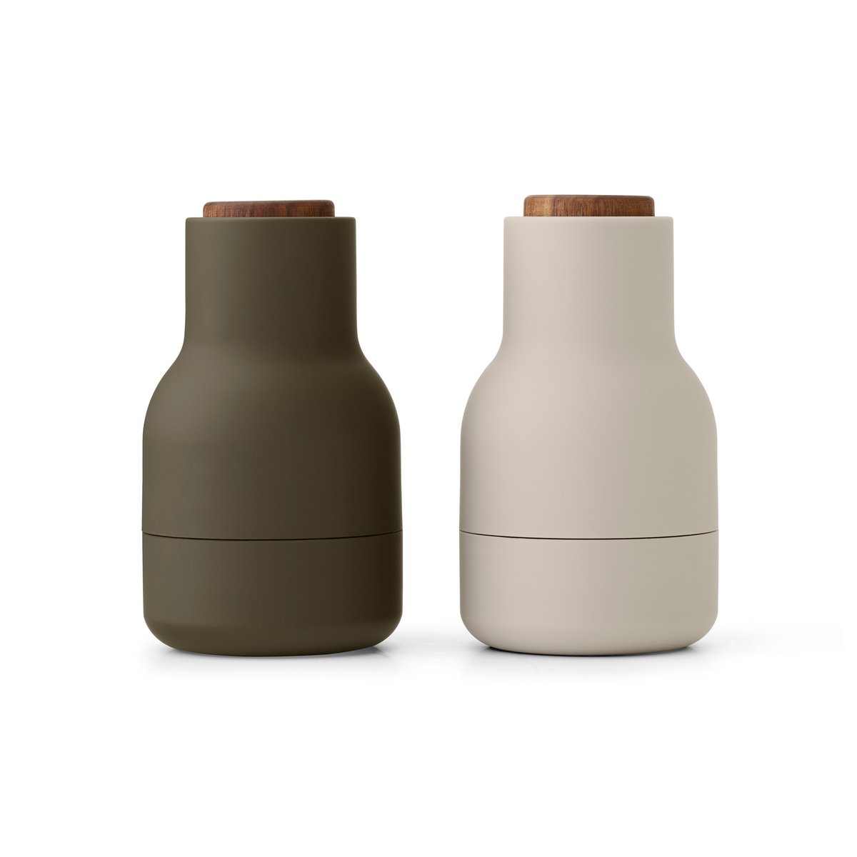 Audo Copenhagen Bottle Grinder spice mill - small 2-pack Hunting green-beige-walnut