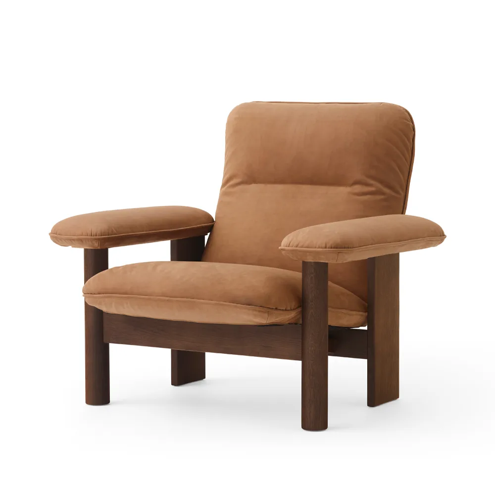 Brasilia armchair, Dark oak-Dunes camel leather 21004 Audo Copenhagen