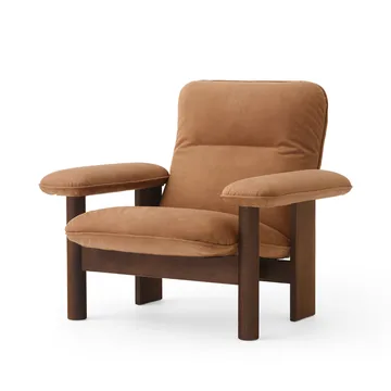 Brasilia armchair - Dark oak-Dunes camel leather 21004 - Audo Copenhagen
