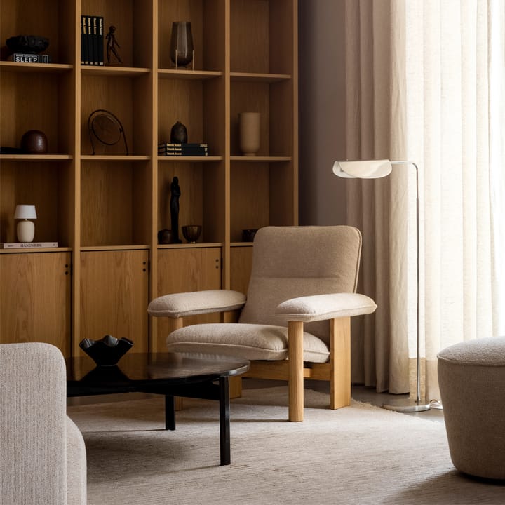 Brasilia armchair - Fabric bouclé 02 beige, oak legs - Audo Copenhagen