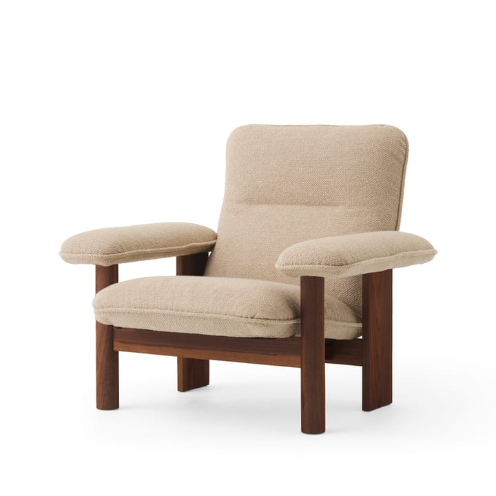 Brasilia armchair - Fabric bouclé 02 beige, walnut legs - Audo Copenhagen
