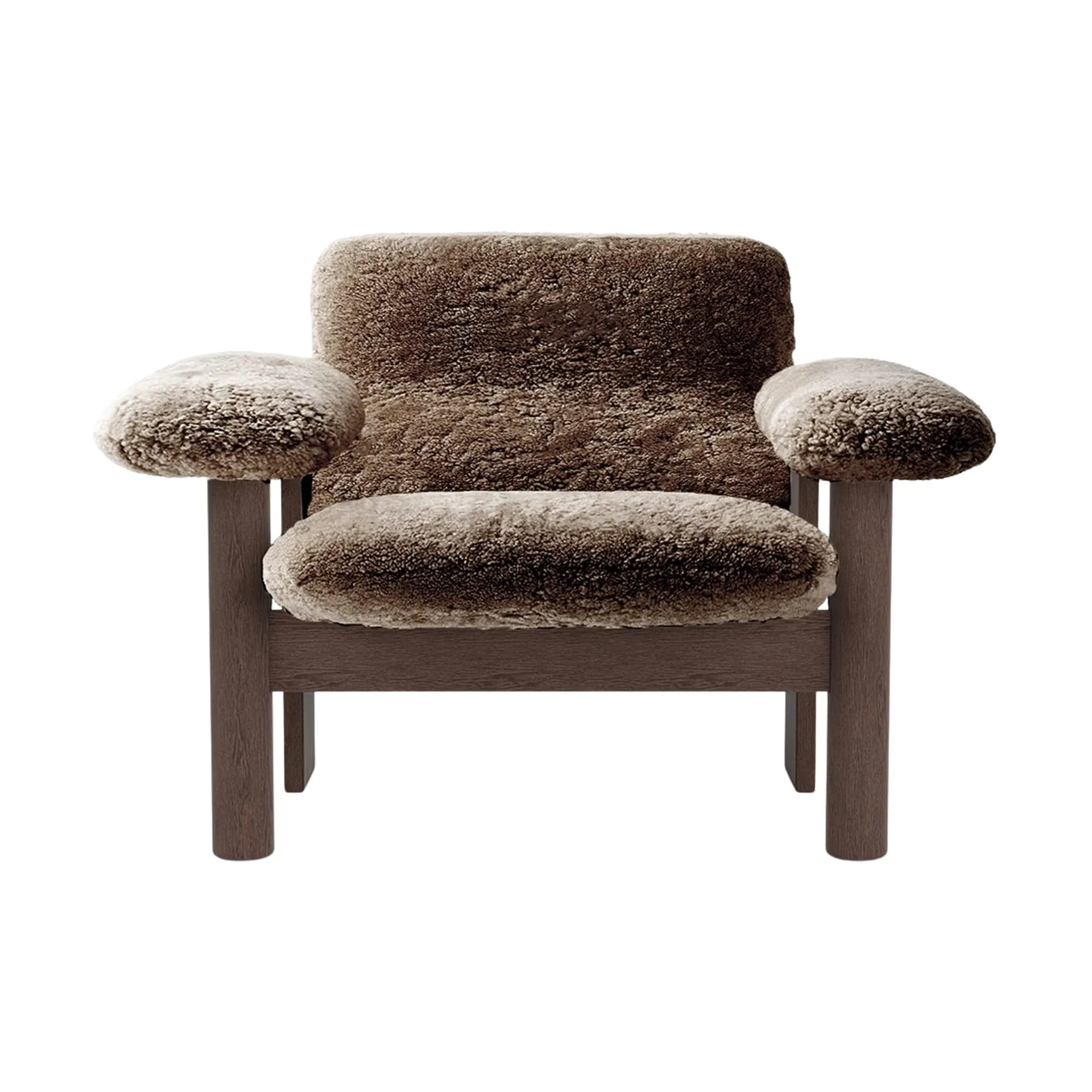 Brasilia armchair low back, Dark oak-Sahara sheepskin curly Audo Copenhagen