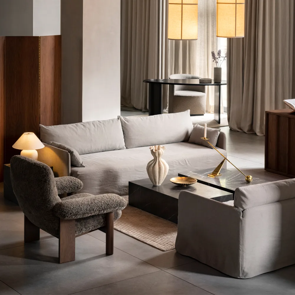 Brasilia armchair, Oiled oak-Moss 011 grey Audo Copenhagen