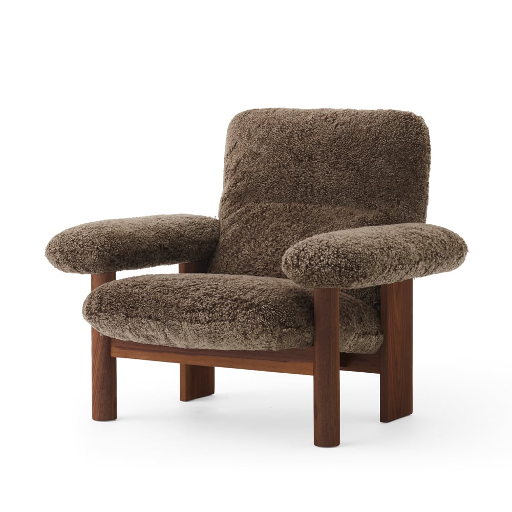 Audo Copenhagen Brasilia armchair Walnut-Root sheepskin