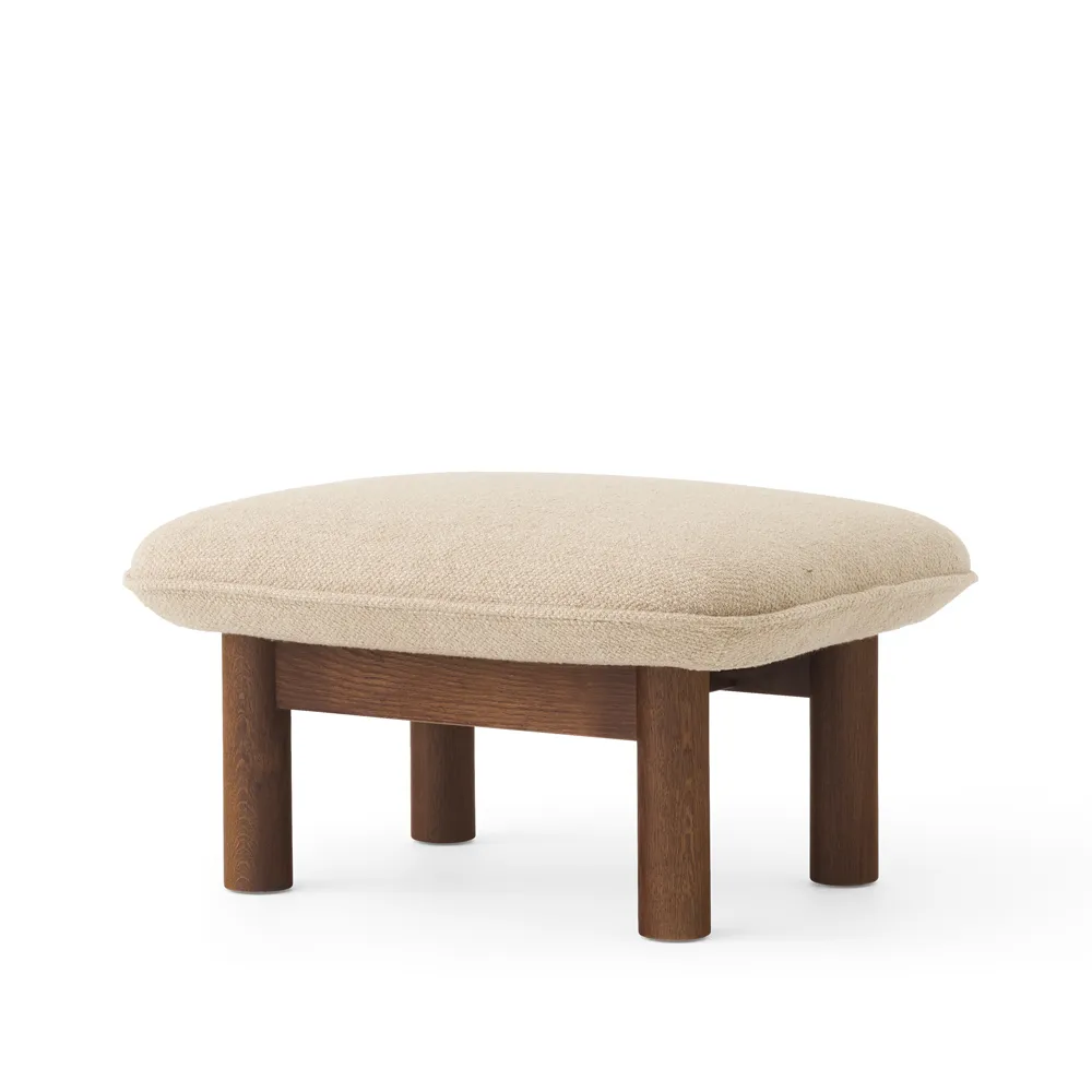 Brasilia footstool, Bouclé 02 beige-dark stained oak Audo Copenhagen