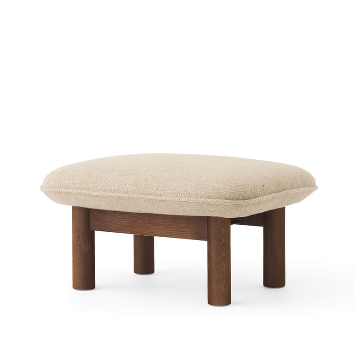 Brasilia footstool - Bouclé 02 beige-dark stained oak - Audo Copenhagen