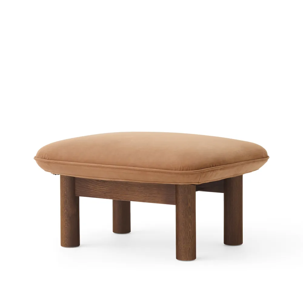 Brasilia footstool, Dunes camel 21004 brown-dark oak Audo Copenhagen