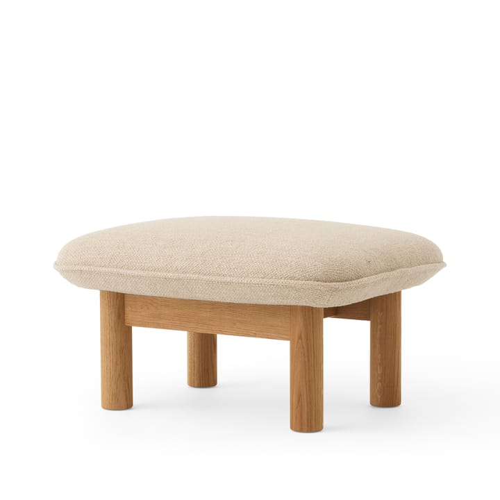 Brasilia footstool - Fabric bouclé 02 beige, oak legs - Audo Copenhagen