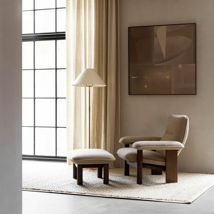 Brasilia footstool - Fabric bouclé 02 beige, oak legs - Audo Copenhagen