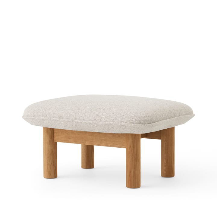 Brasilia footstool - Fabric moss 011 grey, oak legs - Audo Copenhagen