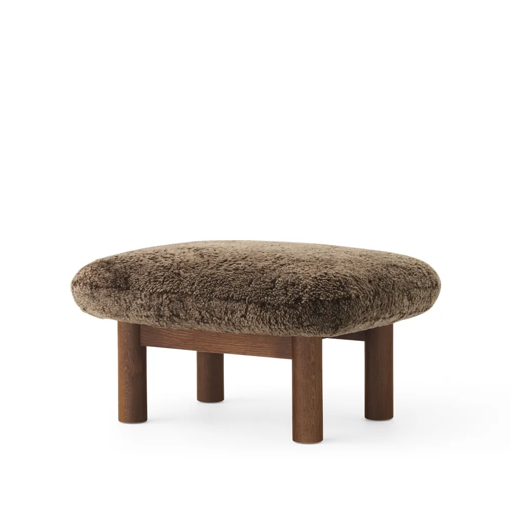 Brasilia footstool, Sheepskin root brown-dark oak Audo Copenhagen