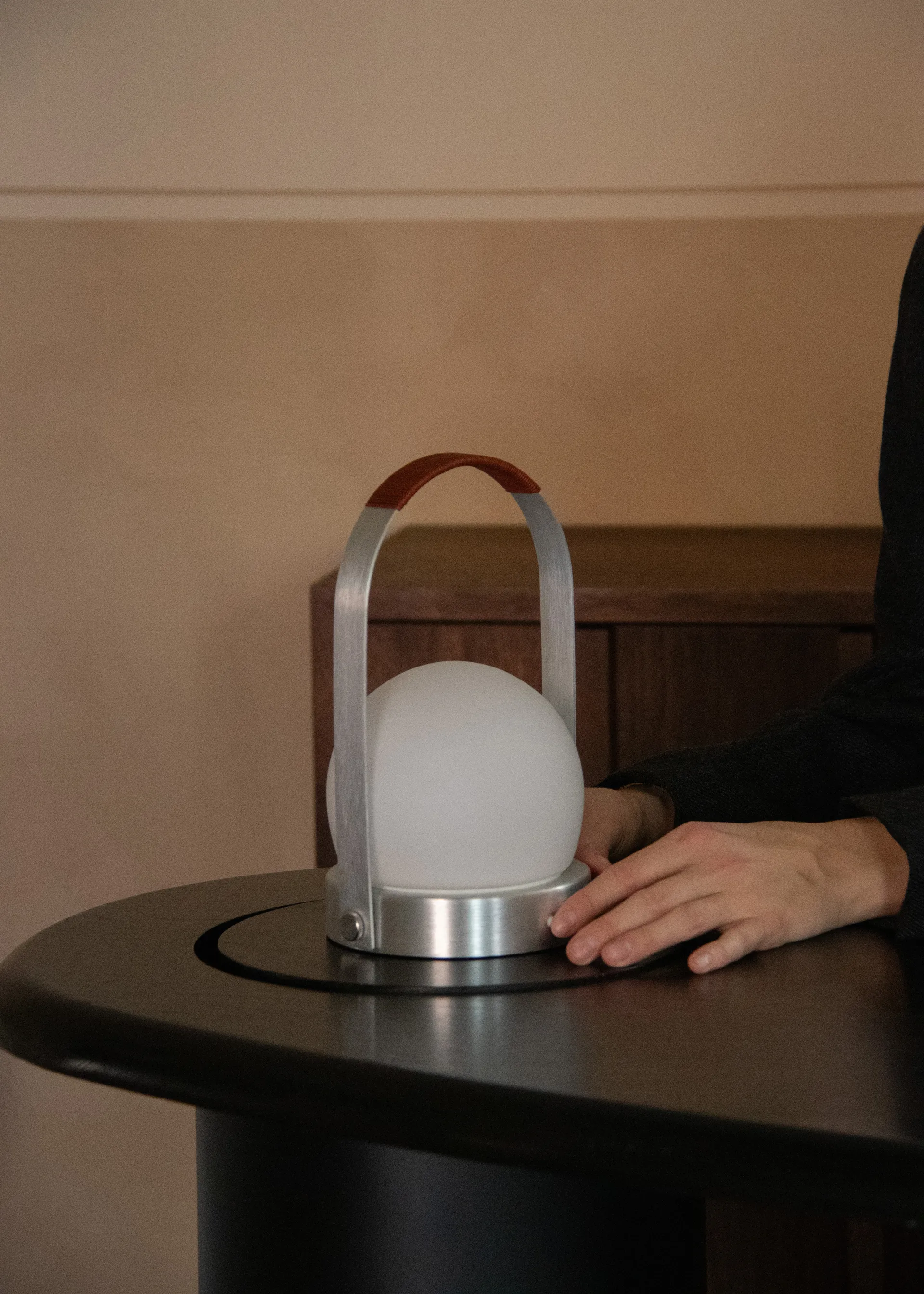 Carrie portable table lamp, Brushed aluminium Audo Copenhagen