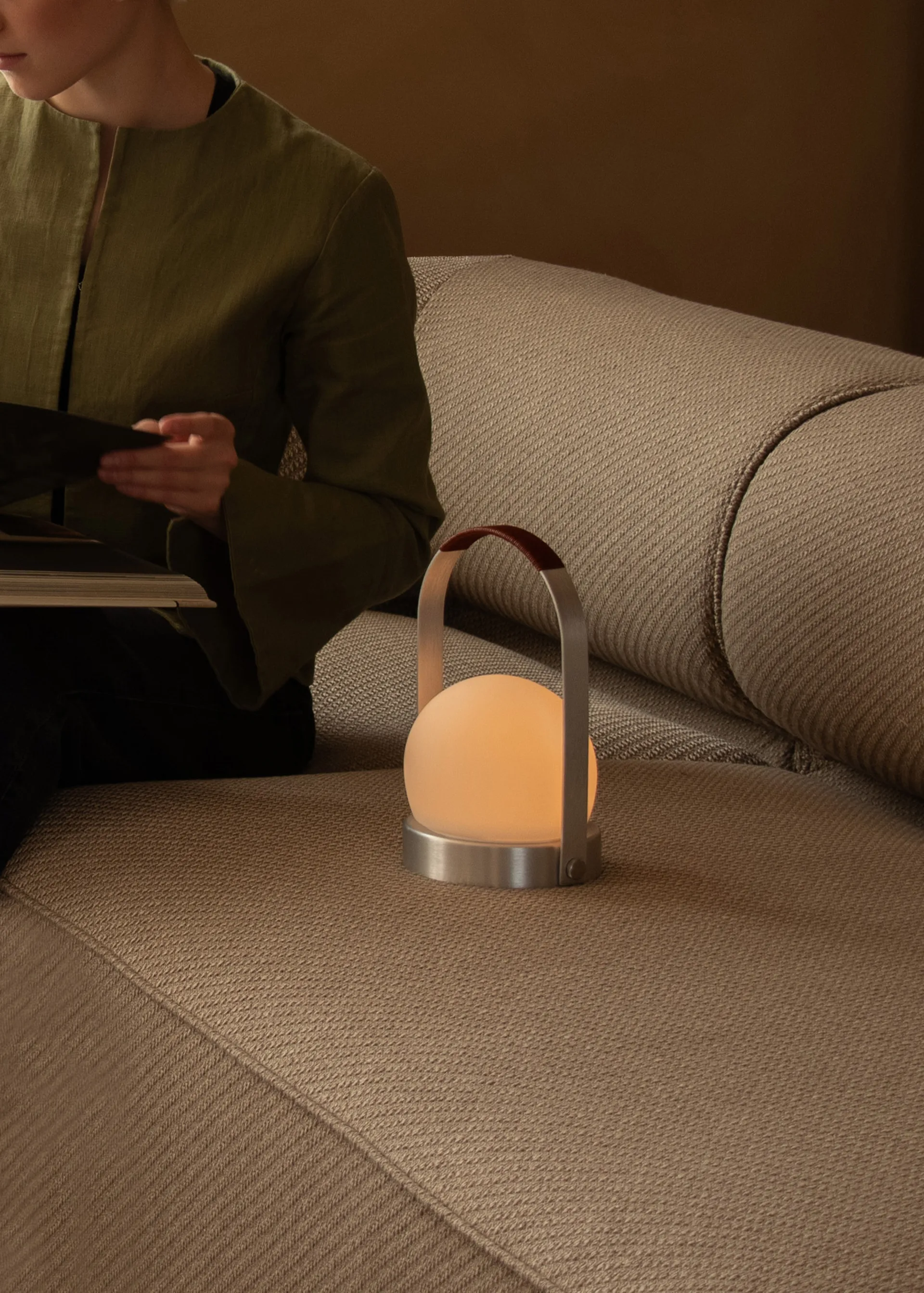 Carrie portable table lamp, Brushed aluminium Audo Copenhagen