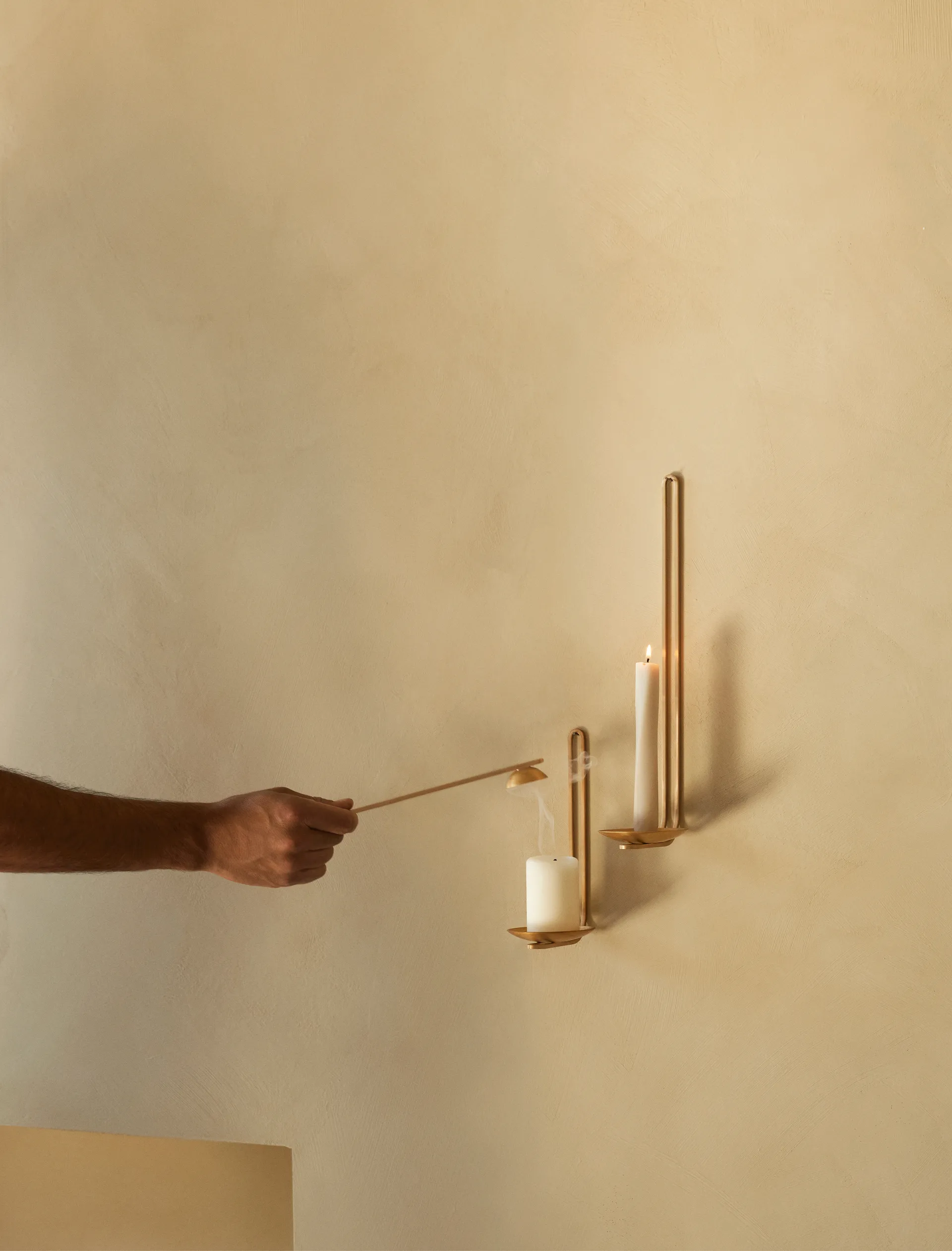 Clip candlestick wall 34 cm, Brass Audo Copenhagen