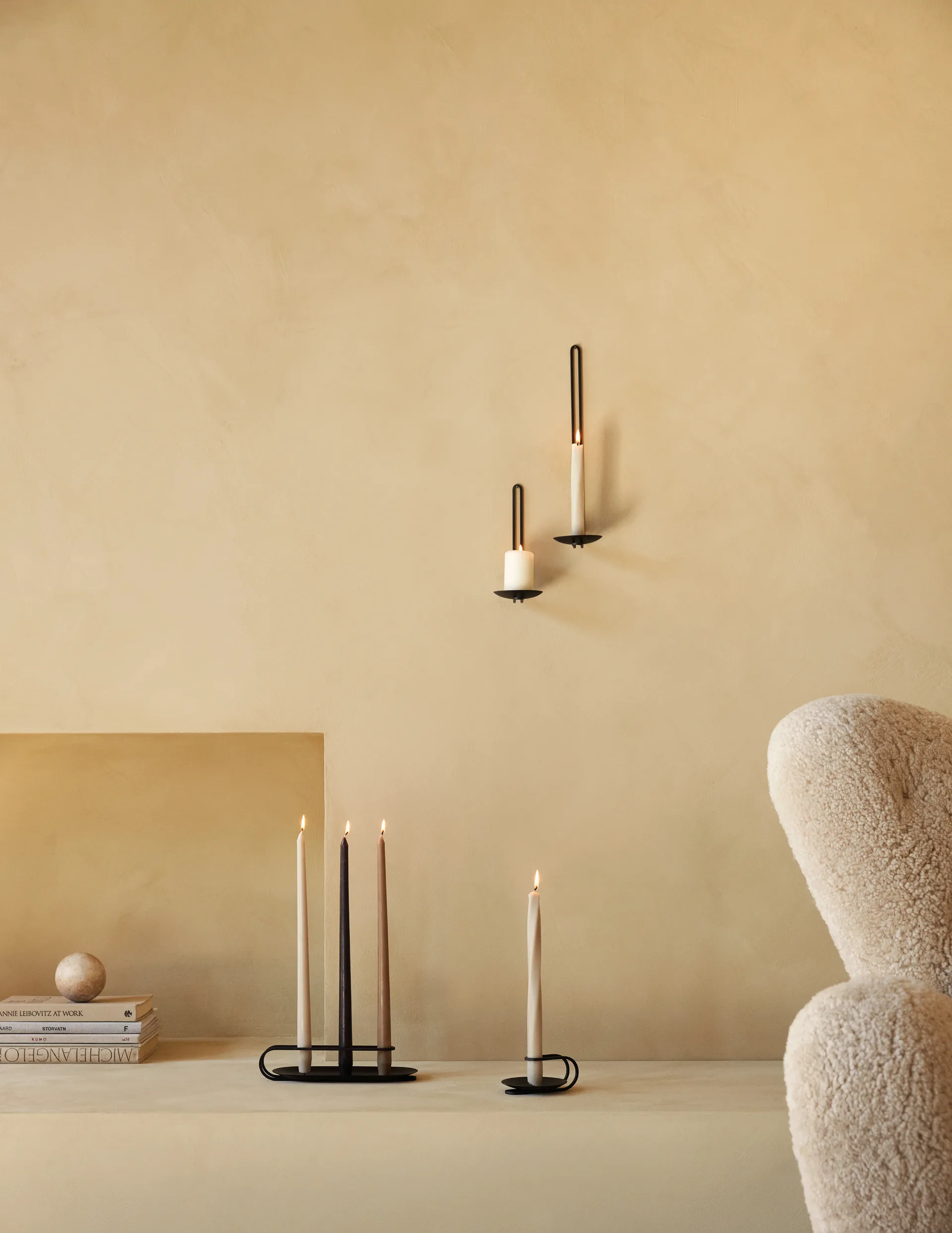 Clip tealight holder wall 20 cm, Black Audo Copenhagen