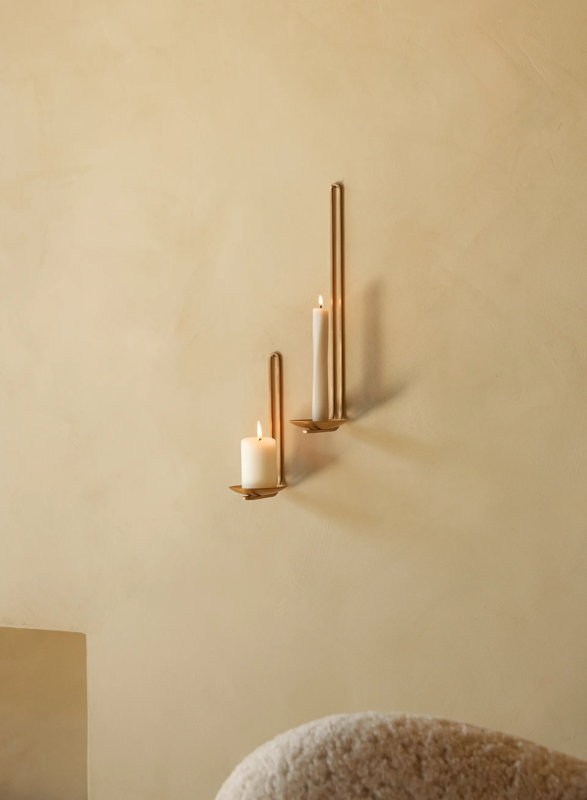 Clip tealight holder wall 20 cm, Brass Audo Copenhagen