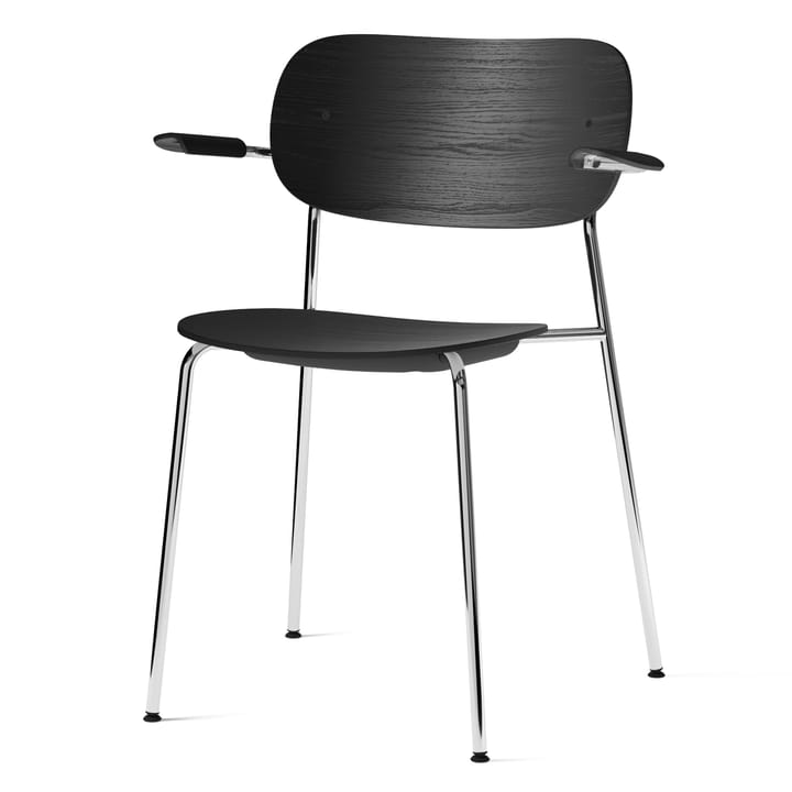 Co chair with armrest chromed legs - black oak - Audo Copenhagen