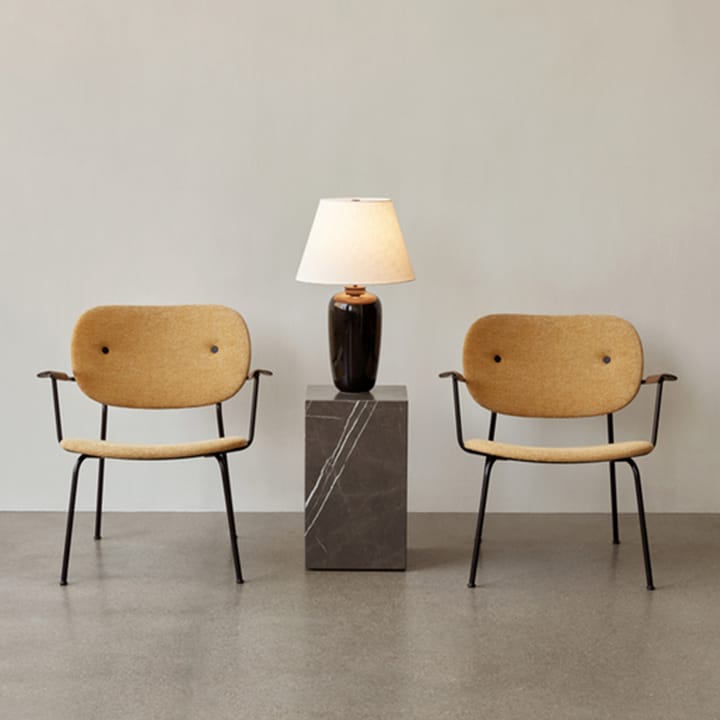 Co lounge chair, Leather dakar 0842 black, back & arm, dark stained oak, black legs Audo Copenhagen