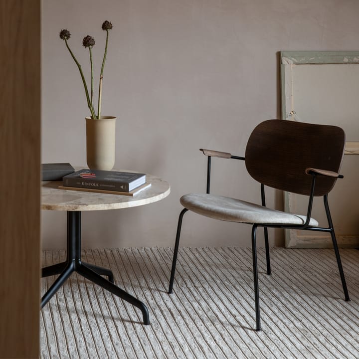 Co lounge chair, Leather dakar 0842 black, back & arm, dark stained oak, black legs Audo Copenhagen