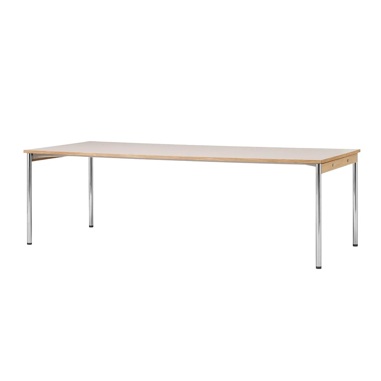 Audo Copenhagen Co Table conference table 240x100cm Chrome, laminate creme