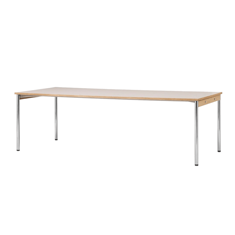 Audo Copenhagen Co Table conference table 240x100cm Chrome, laminate creme