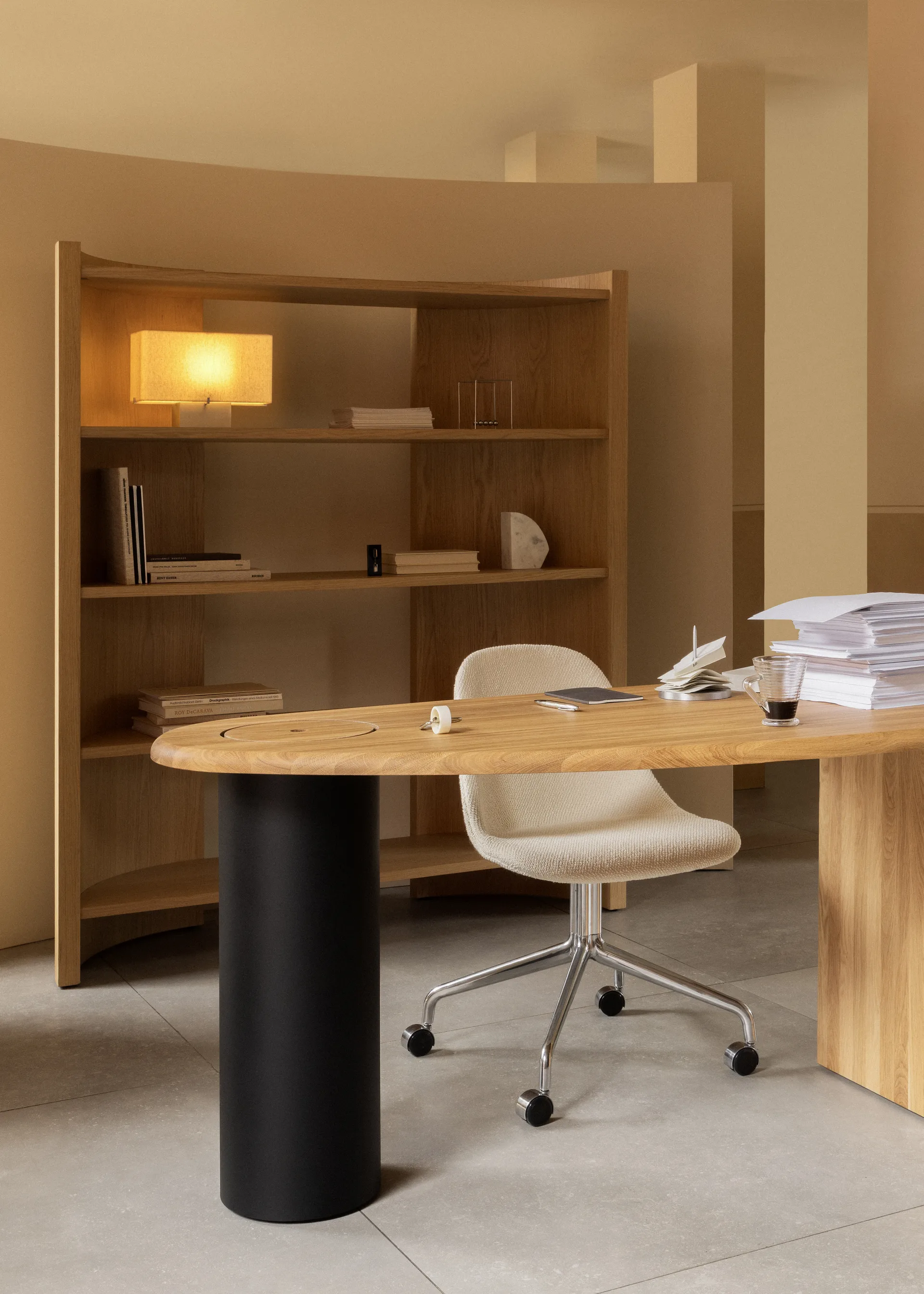 Crescent shelf, Untreated oak, 150x173 cm Audo Copenhagen