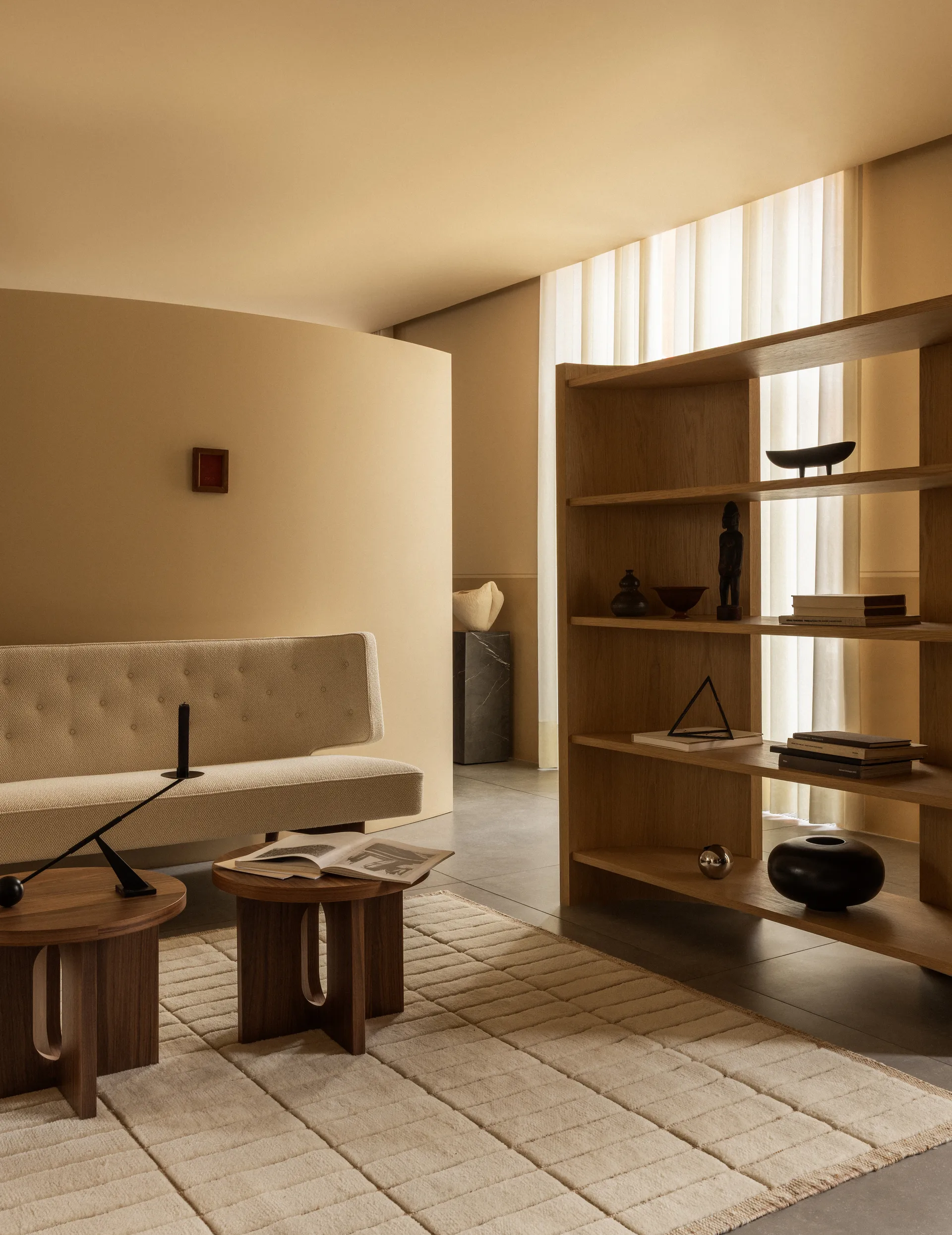 Crescent shelf, Untreated oak, 150x173 cm Audo Copenhagen