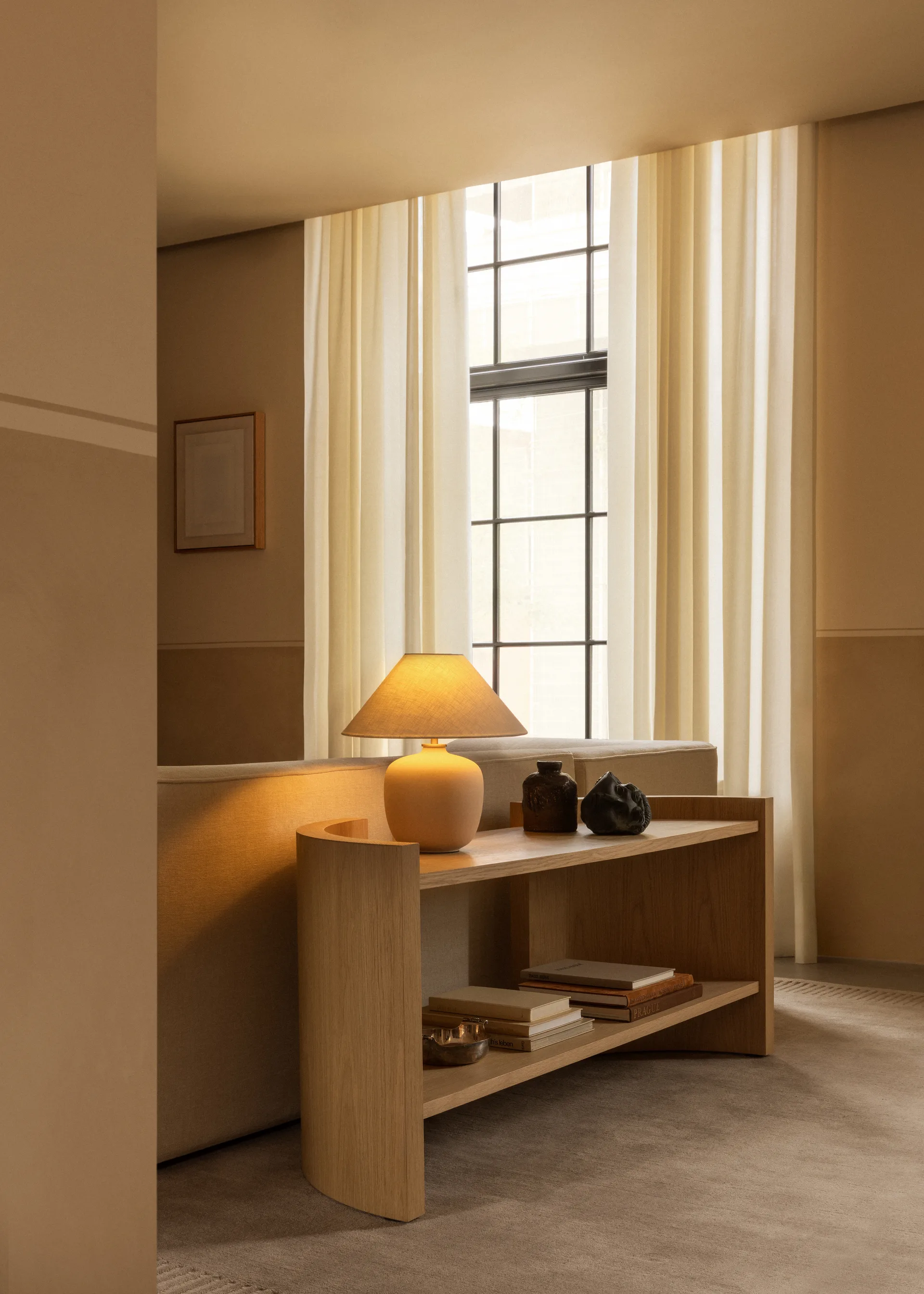 Crescent shelf, Untreated oak, 150x60 cm Audo Copenhagen