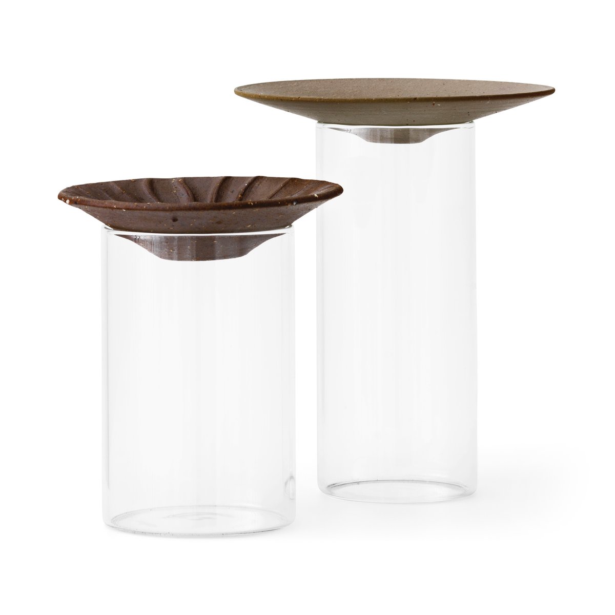 Audo Copenhagen Cresco Propagation vase 2 pieces Brown-clear