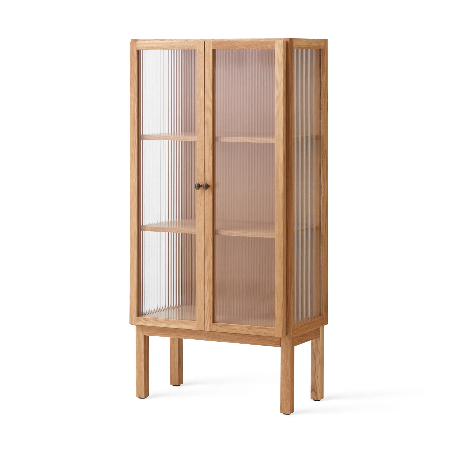 Curiosity cabinet with glass doors 143 cm, Oak Audo Copenhagen