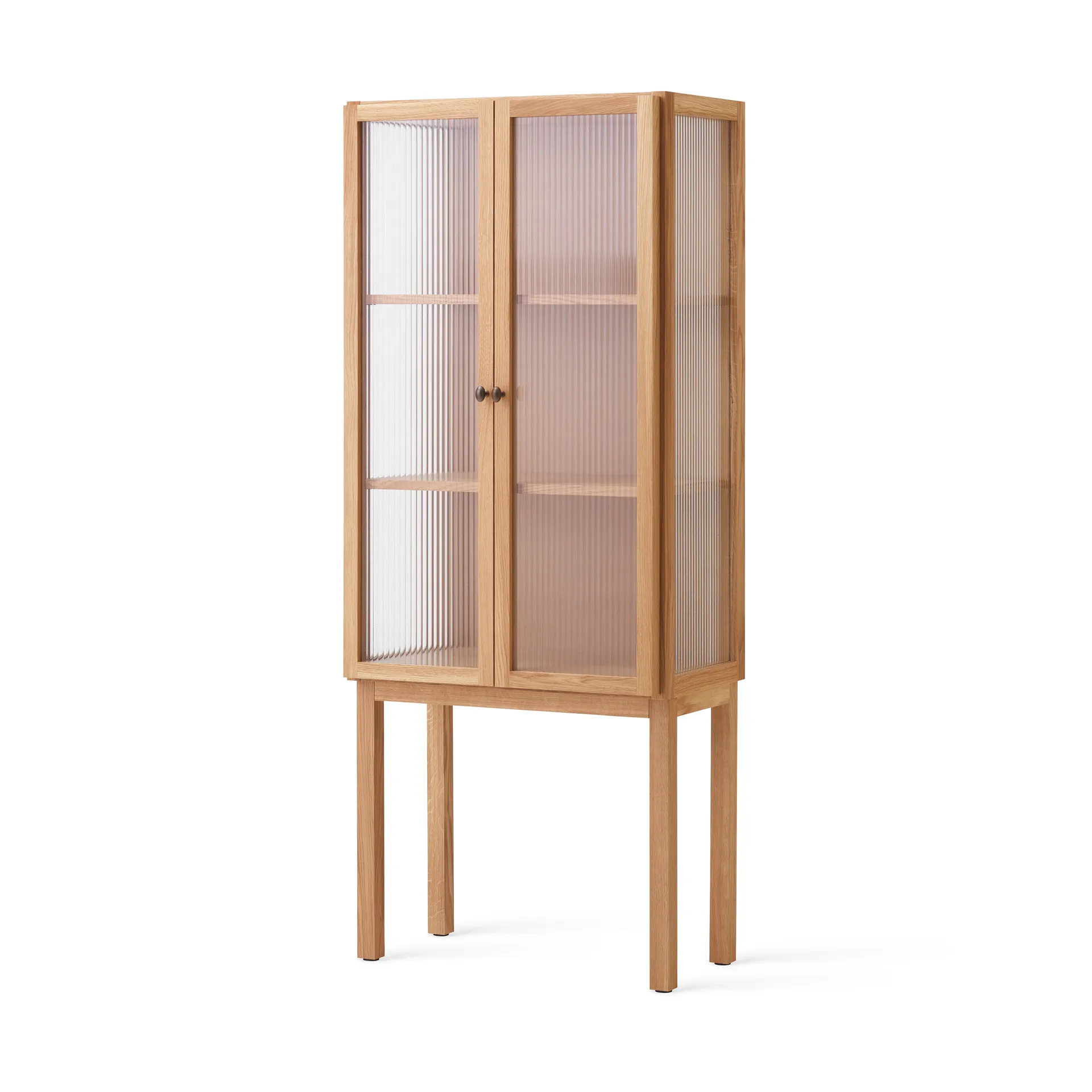 Curiosity cabinet with glass doors 168 cm, Oak Audo Copenhagen