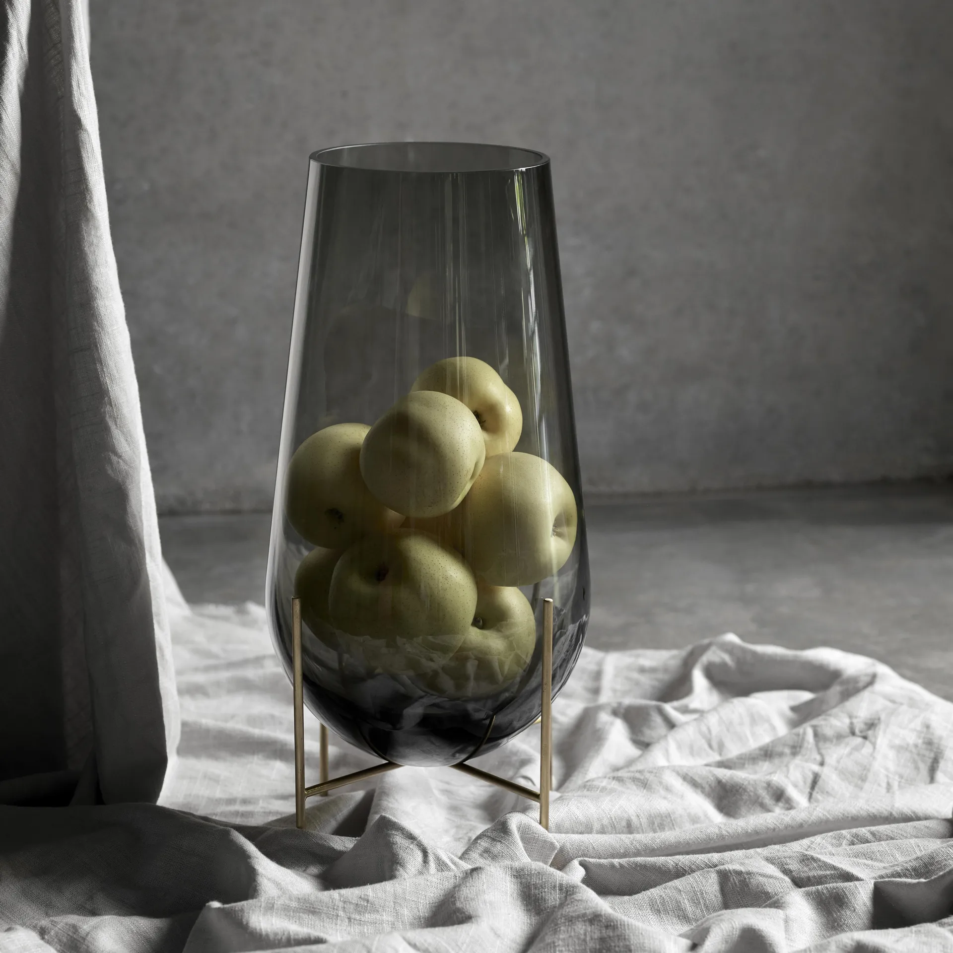 Échasse medium vase, smoke-coloured glass Audo Copenhagen