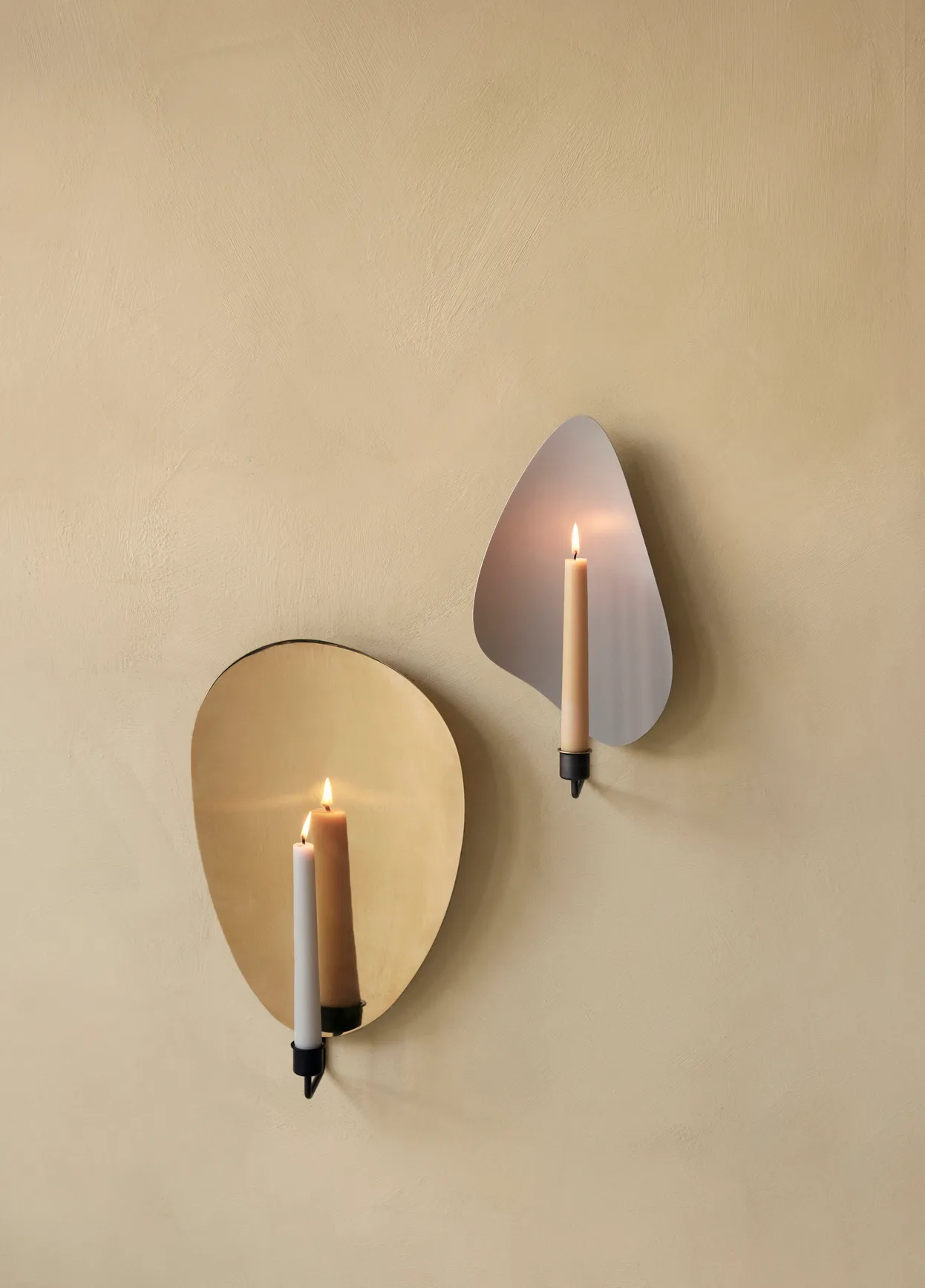Flambeau candlestick wall 34 cm, Bronzed brass-grey Audo Copenhagen