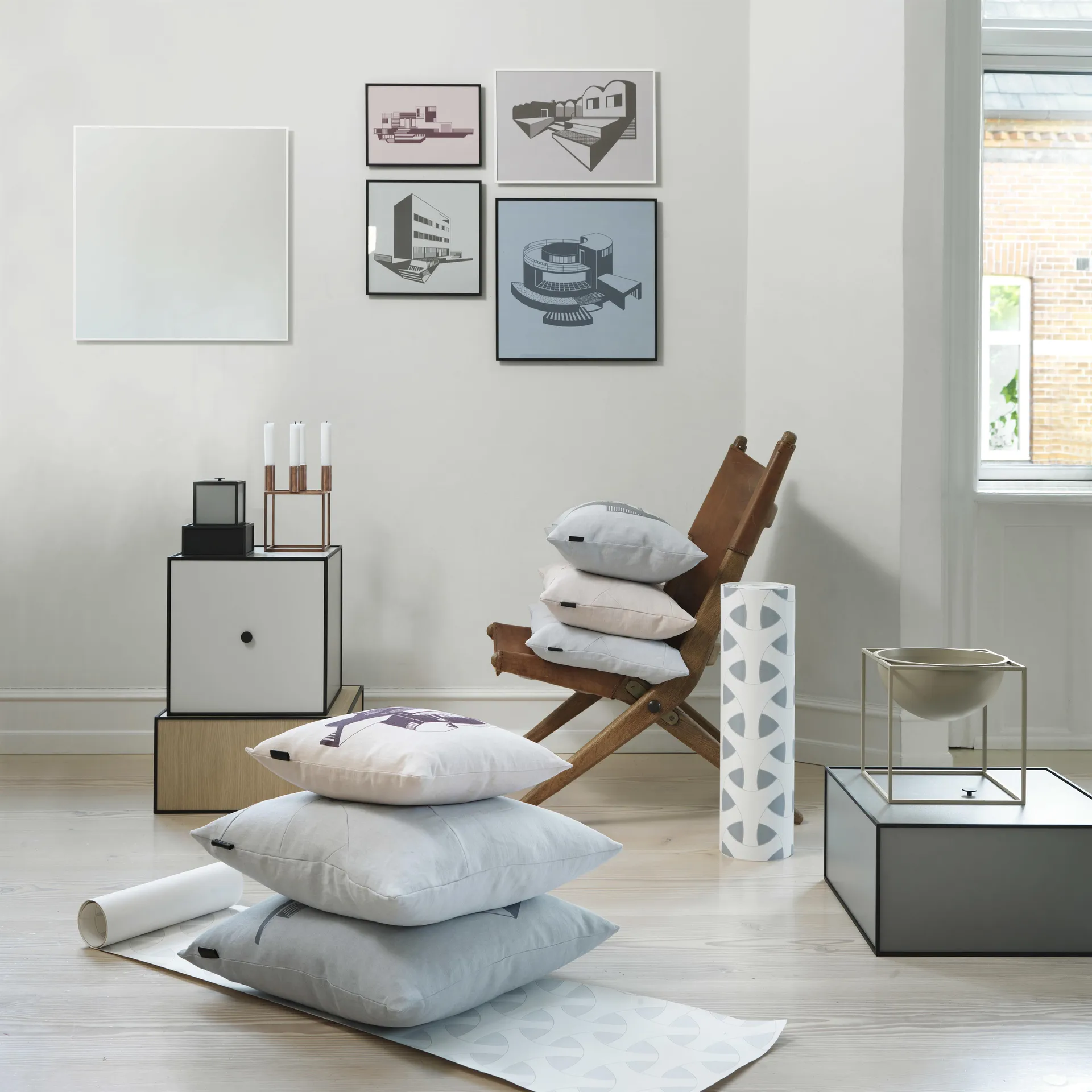 Frame 35 cube with door, light grey Audo Copenhagen