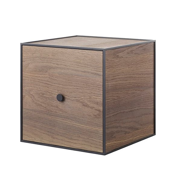 Audo Copenhagen Frame 35 cube with door oak | Scandinavian Design | Shelves & shelving systems | Brown