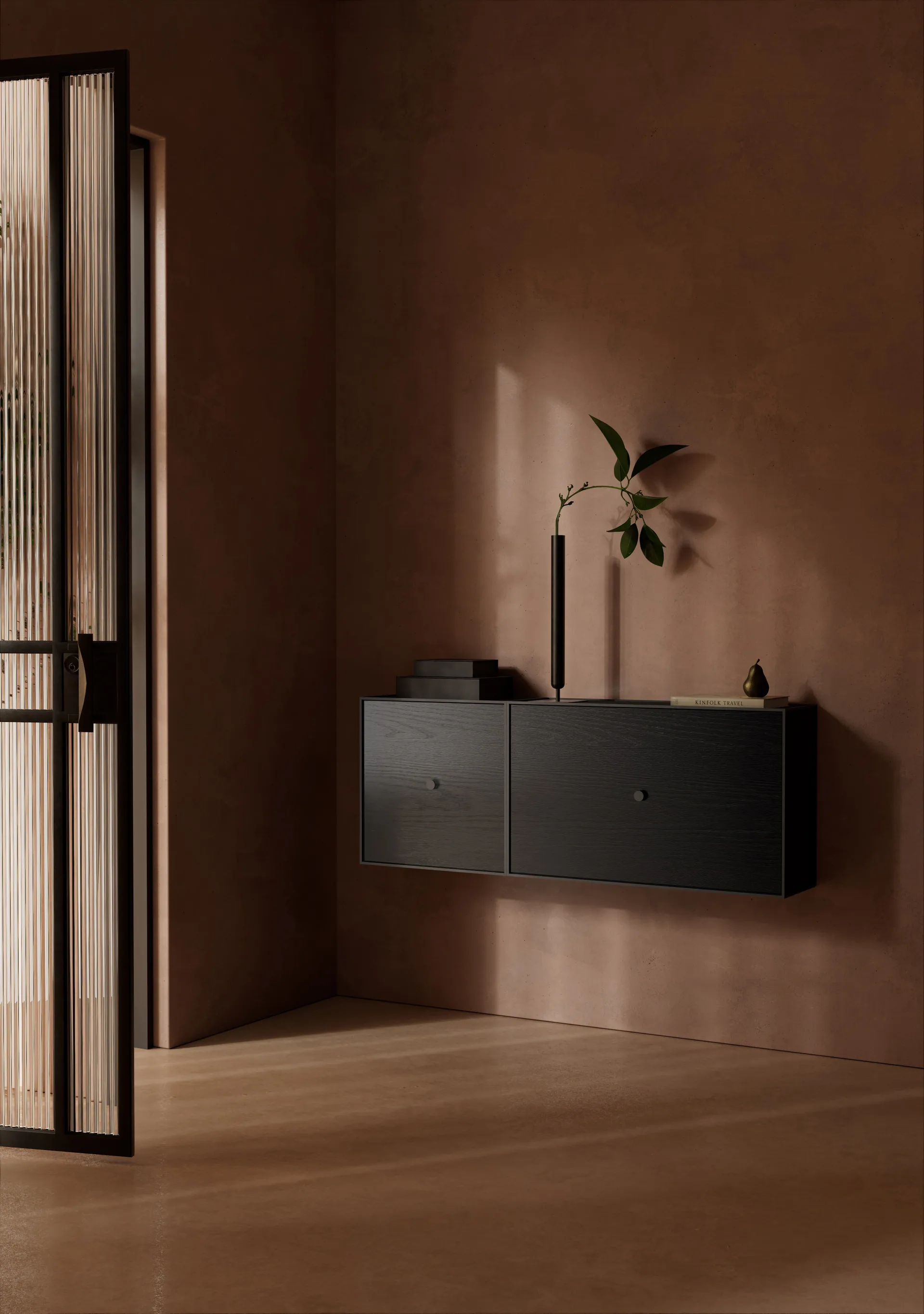 Frame 42 cube with door, black-stained ash Audo Copenhagen