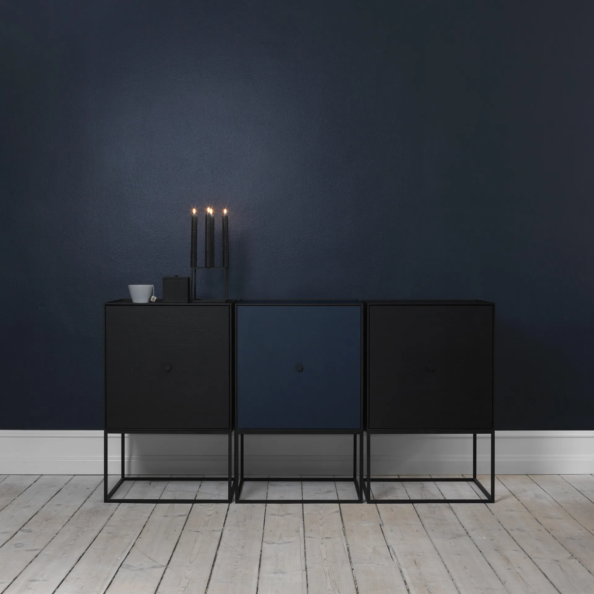 Frame 49 cube with door, black-stained ash Audo Copenhagen