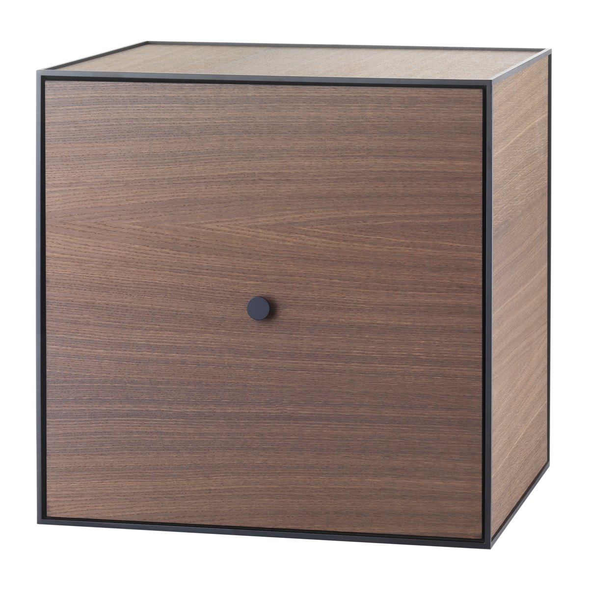 Audo Copenhagen Frame 49 cube with door smoked oak | Scandinavian Design | Shelves & shelving systems | Brown