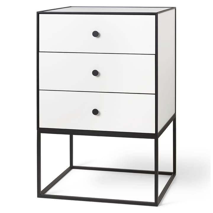Frame 49 side table with three drawers - white - Audo Copenhagen
