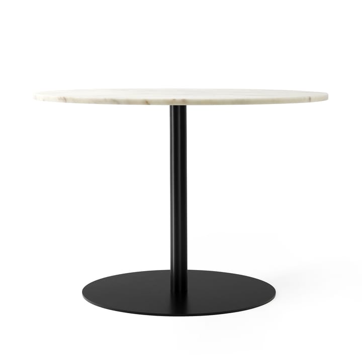 Harbour Column dining table - Marble off white. ø105 cm. black stand - Audo Copenhagen