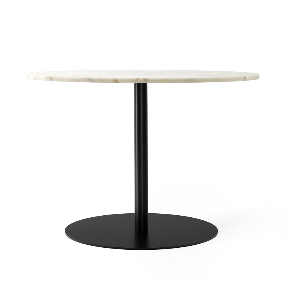 Audo Copenhagen Harbour Column dining table Marble off white. o105 cm. black stand