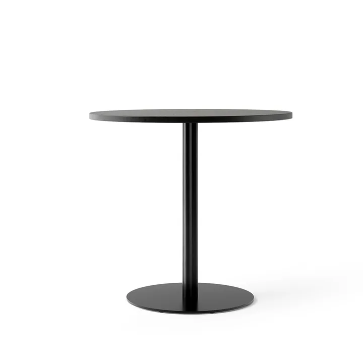 Harbour Column dining table - Oak black-black stand, Ø80 cm - Audo Copenhagen